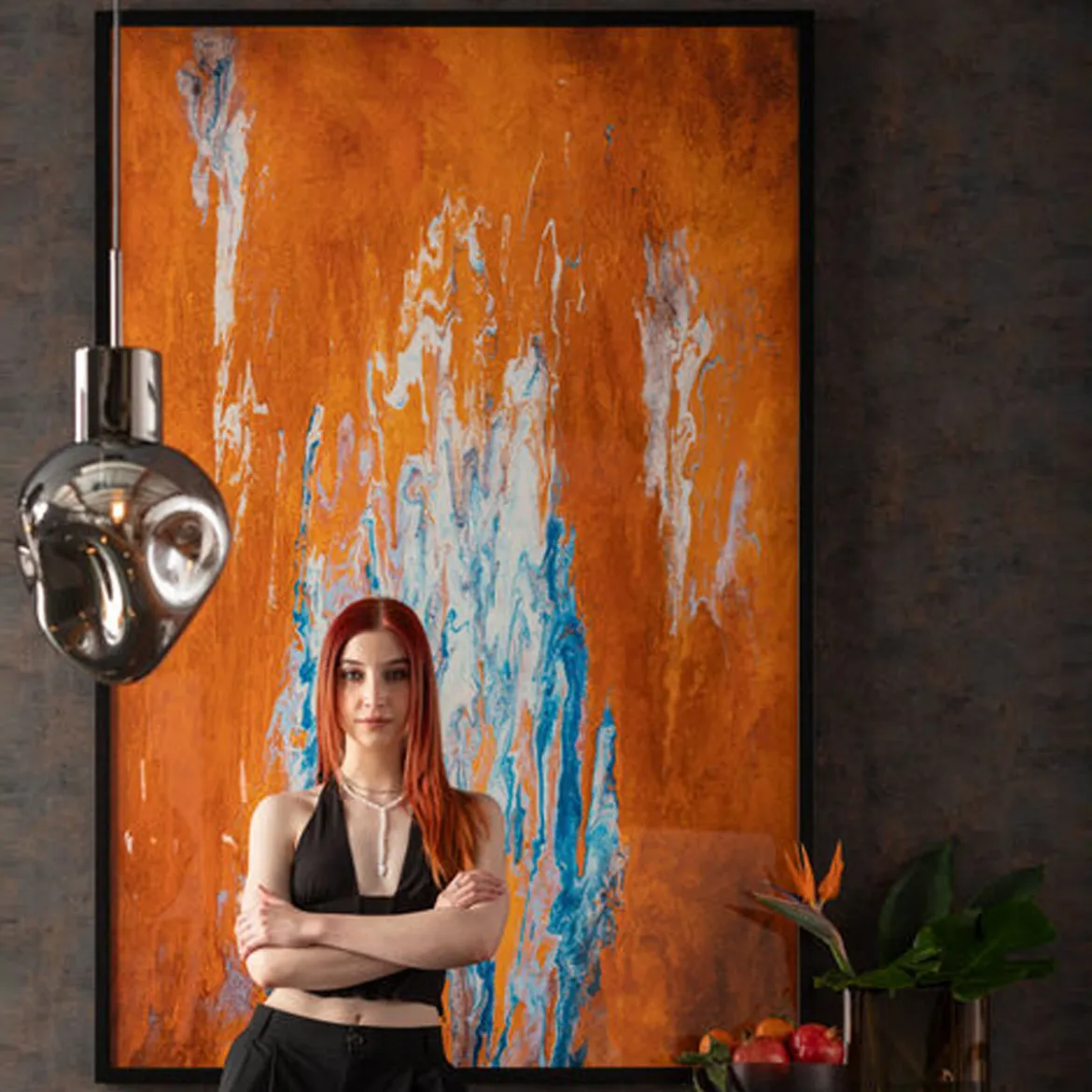 Groot schilderij abstract oranje 180 cm - Kare Design Artistas Orange