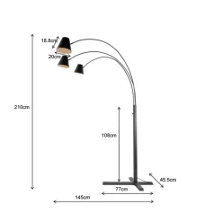 Grote boog vloerlamp zwart metaal - Kare Design Cappellino