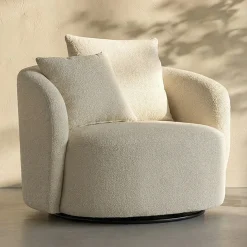 Grote fauteuil rond met kussens - Bodio Palmer