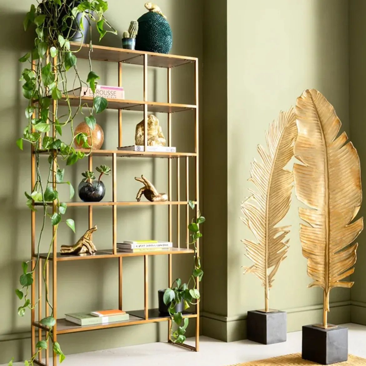 Grote gouden veer 1 - Kare Design Deco Feather 1