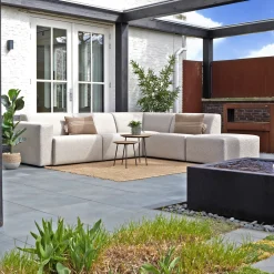 Grote hoek loungeset all-weather met hocker - Bodio Fendi