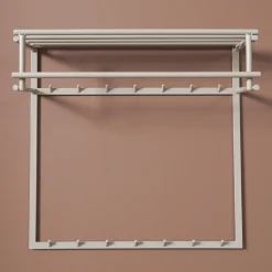 Grote kapstok beige met hoedenplank - Bodio Buis