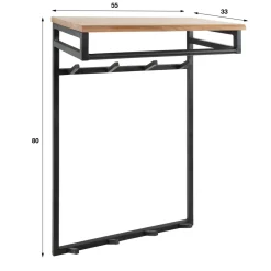Grote kapstok met houten plank - Santa Custom
