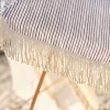 Grote parasol Ibiza stijl 256 cm grijs - Brafab Gatsby Grey Stripe