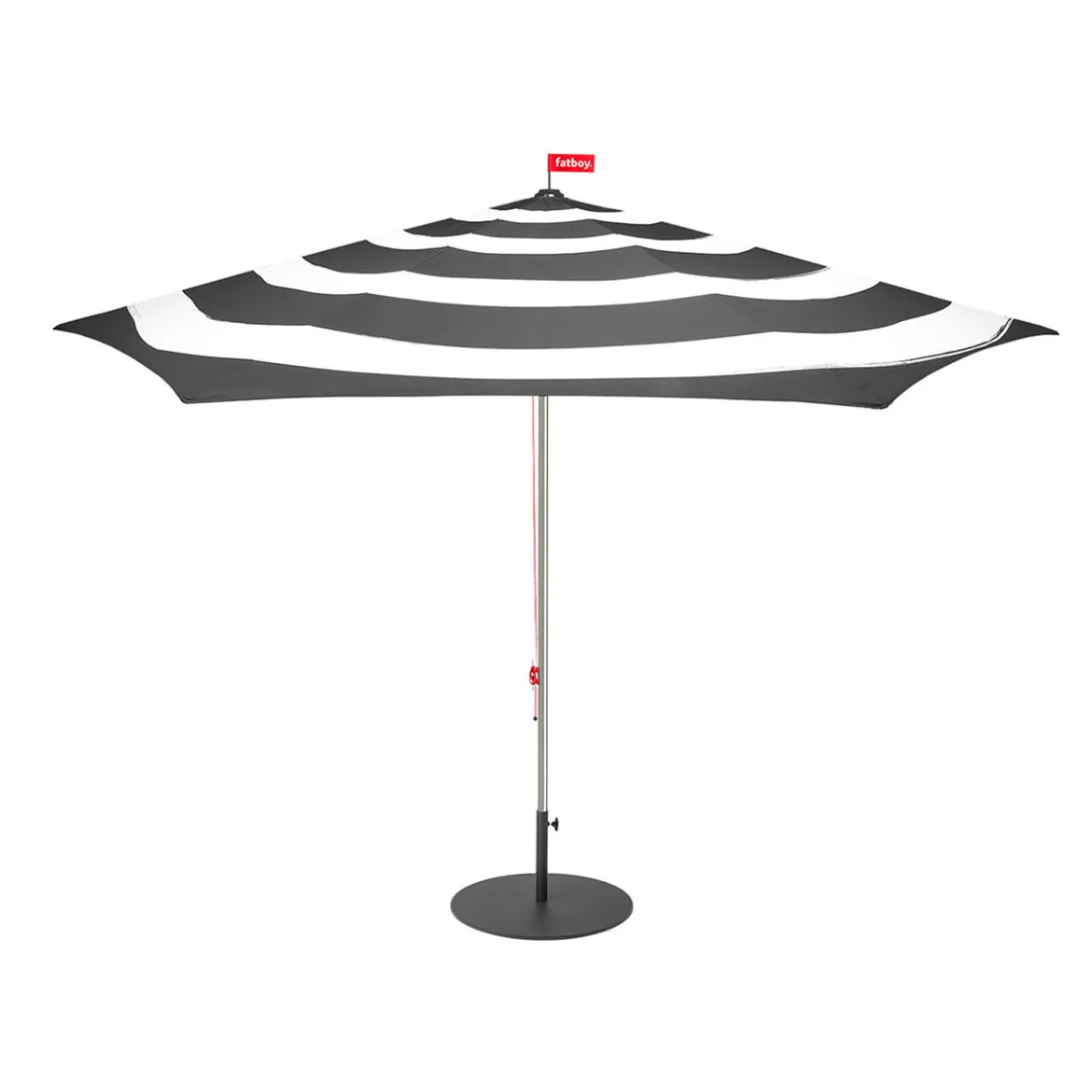 Grote parasol met hoes en voet - Fatboy Stripesol 350 + Base Black