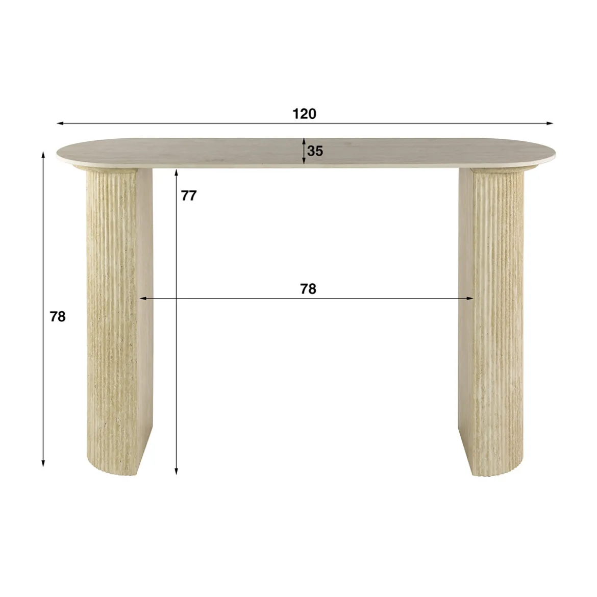 Hal en kaptafel met een keramiek blad - Giani Romano