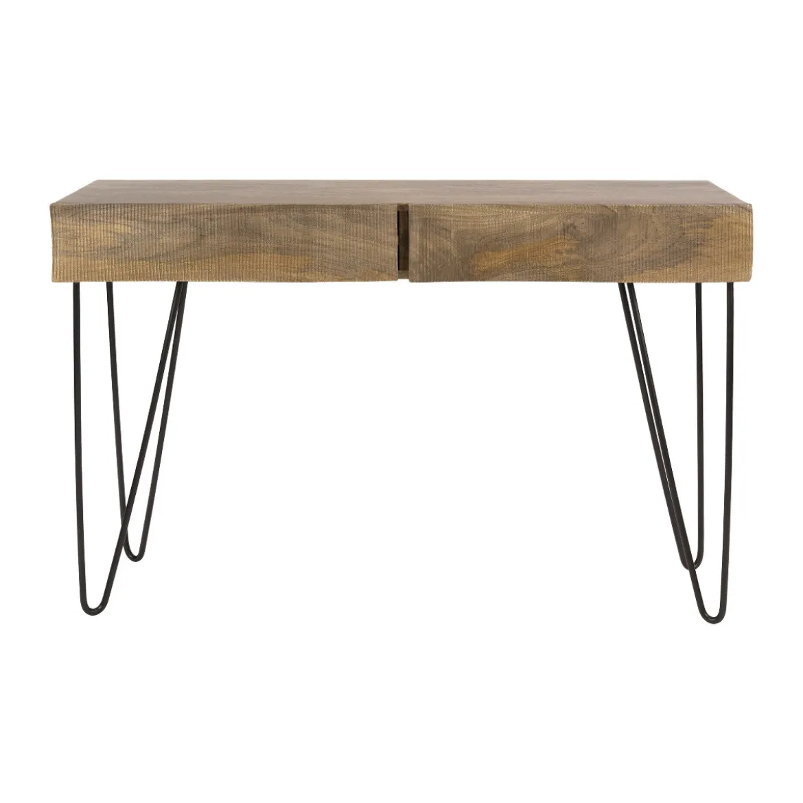 Haltafel mangohout met golvend front - Giani Ocean
