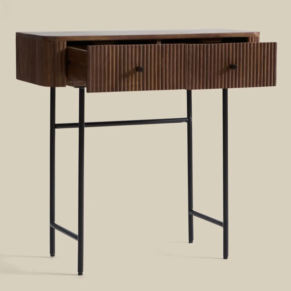 Haltafel ribbel hout 80 cm - Bodio Mirah