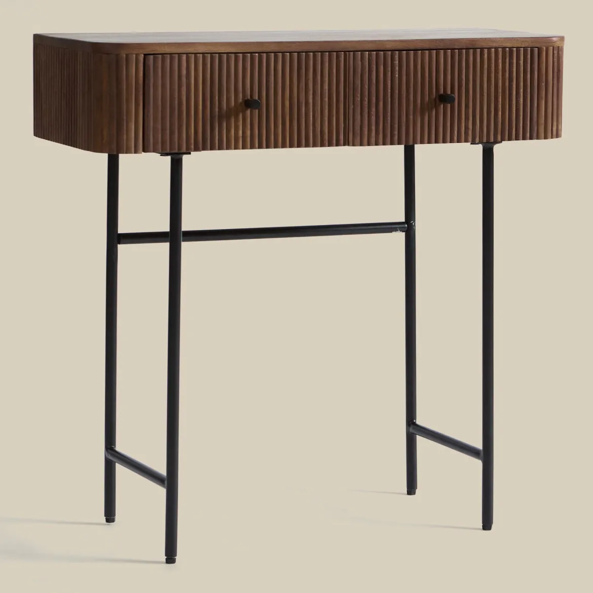 Haltafel ribbel hout 80 cm - Bodio Mirah