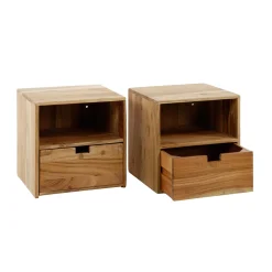 Hangende nachtkastjes hout (set van 2) - Giani Flat set van 2
