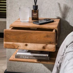 Hangend nachtkastje acacia hout - Giani Shelve