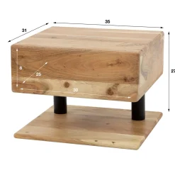 Hangend nachtkastje acacia hout - Giani Shelve