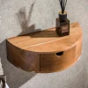 Hangend nachtkastje half rond hout - Giani Curve