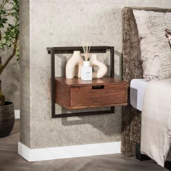 Hangend nachtkastje hout - Giani Air Solid