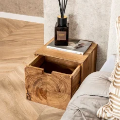 Hangend nachtkastje hout met grote lade - Giani Block