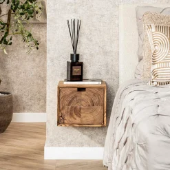 Hangend nachtkastje hout met grote lade - Giani Block