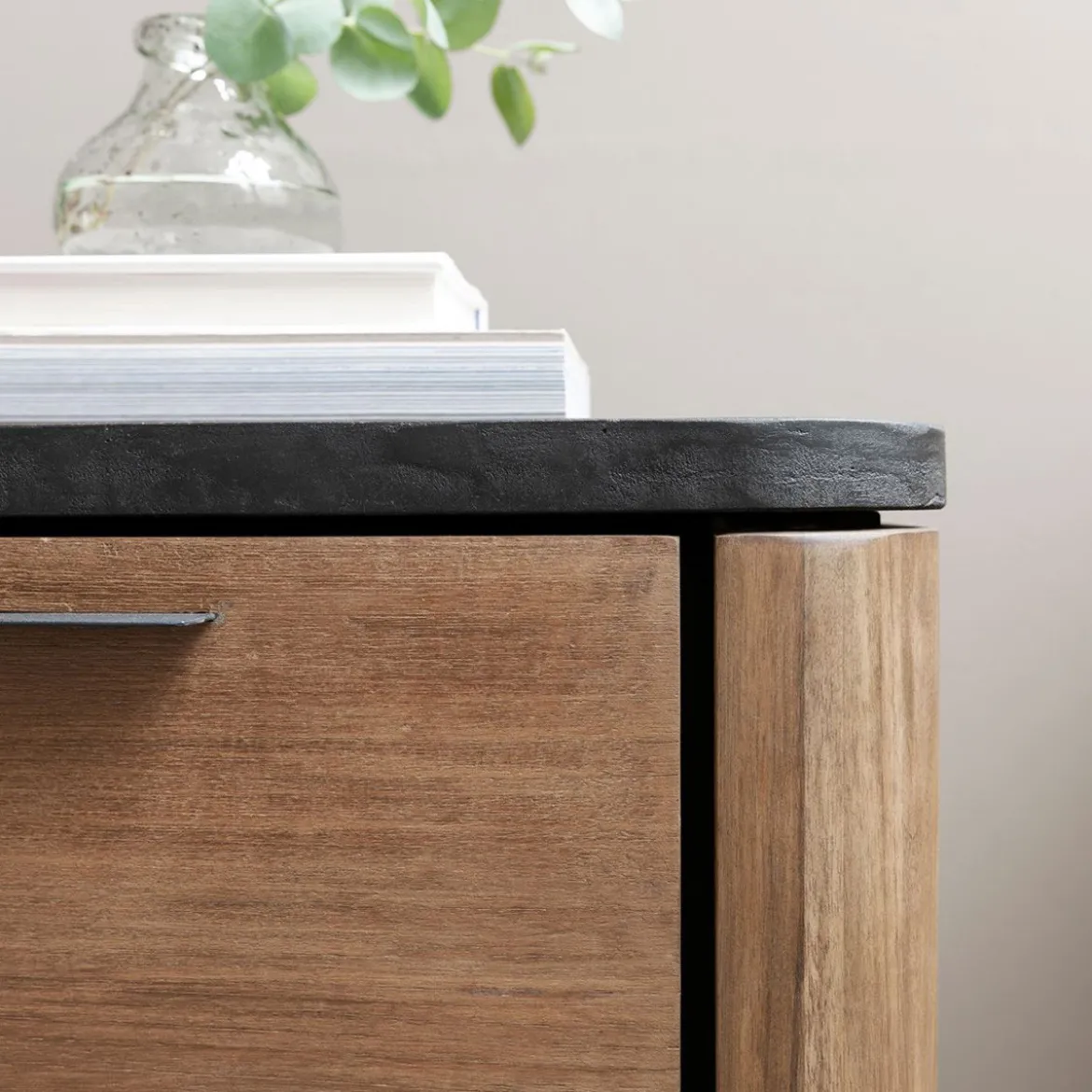 Hangend tv-meubel teak en mortex - DTP Home Soho