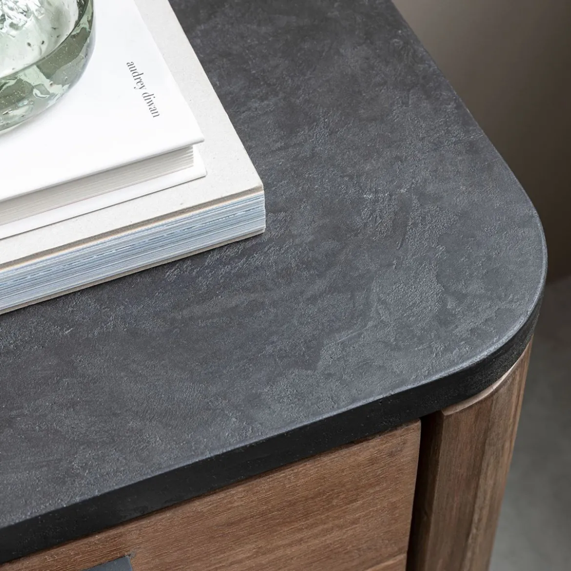 Hangend tv-meubel teak en mortex - DTP Home Soho