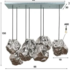 Hanglamp eettafel met glazen stenen - Santa Rock