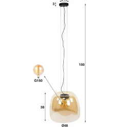 Hanglamp gekleurd glas - Santa Drift Glass