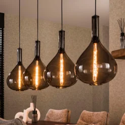 Hanglamp glas druppels - Santa Drop Smoke Glass