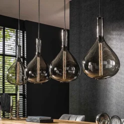 Hanglamp glas druppels - Santa Drop Smoke Glass