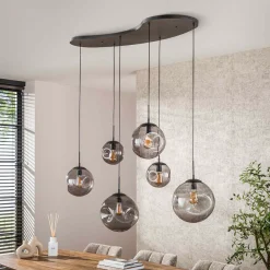 Hanglamp glazen bollen organische vorm - Santa Stellar Black