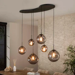 Hanglamp glazen bollen organische vorm - Santa Stellar Black
