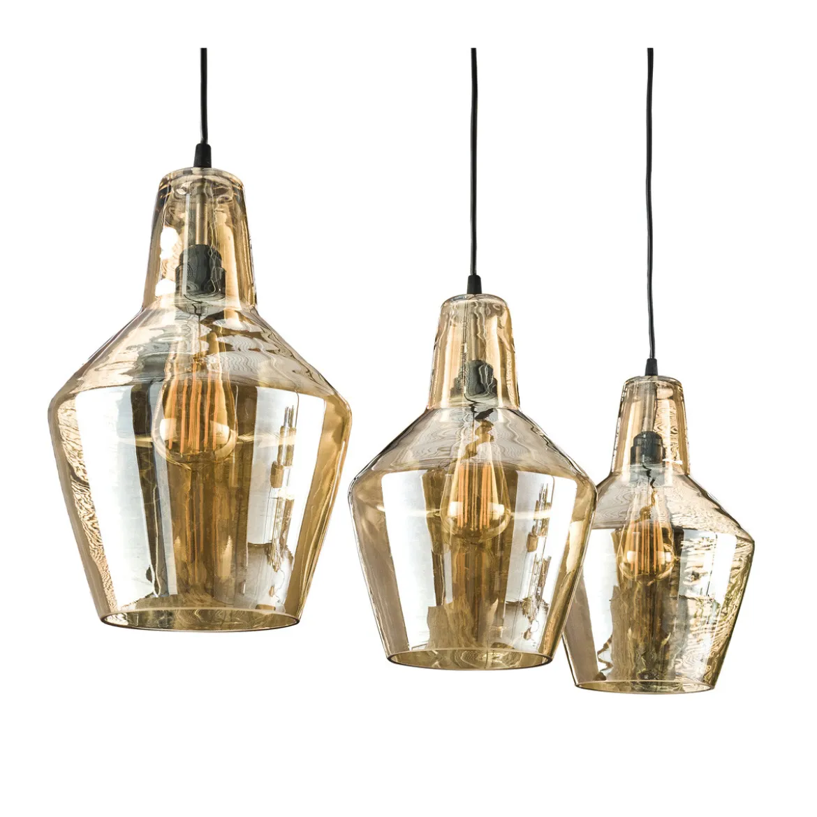 Hanglamp glazen kegel - Santa Amber Glas
