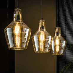 Hanglamp glazen kegel - Santa Amber Glas