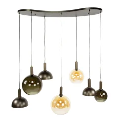 Hanglamp 4+3-lichts bruin - Santa Cluster