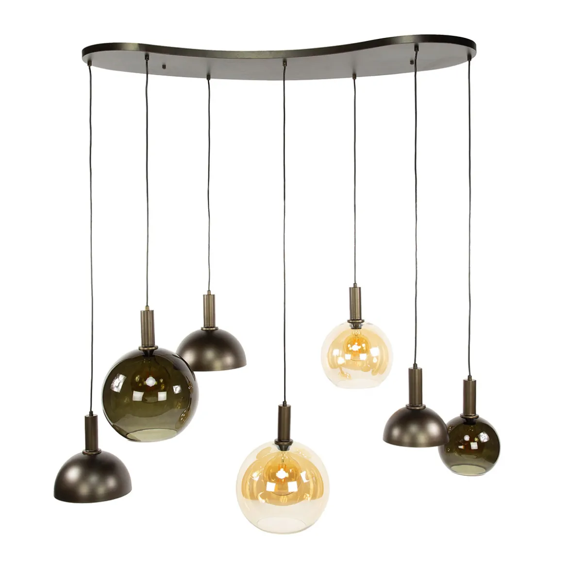 Hanglamp 4+3-lichts bruin - Santa Cluster