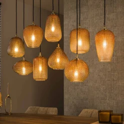 Hanglamp 9 lichts glas - Santa Dot Pattern