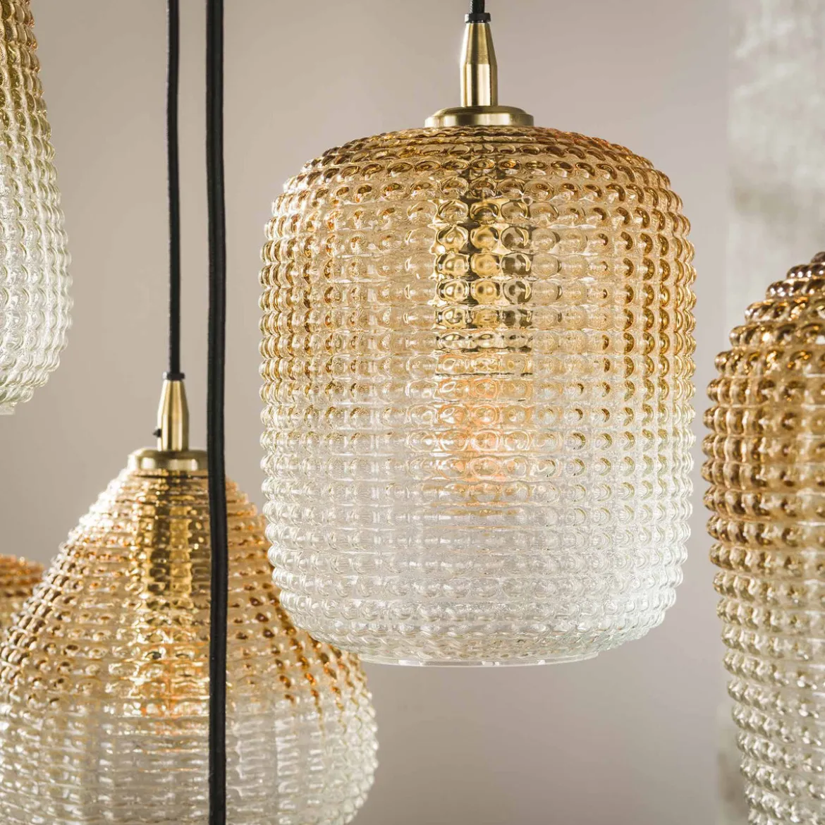 Hanglamp 9 lichts glas - Santa Dot Pattern