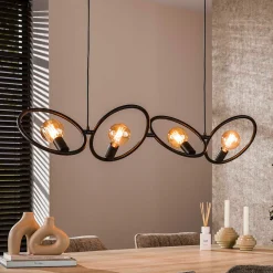 Hanglamp 4-lichts zwart - Santa Loop
