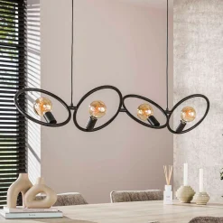 Hanglamp 4-lichts zwart - Santa Loop