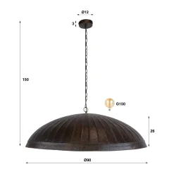 Hanglamp met brede halfronde kap - Santa Guard