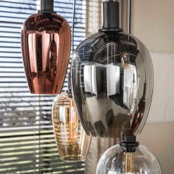 Hanglamp met gekleurde glazen kappen - Santa Amfora