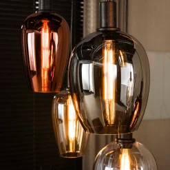 Hanglamp met gekleurde glazen kappen - Santa Amfora