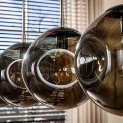 Hanglamp met 4 glazen bollen bruin - Santa Stellar