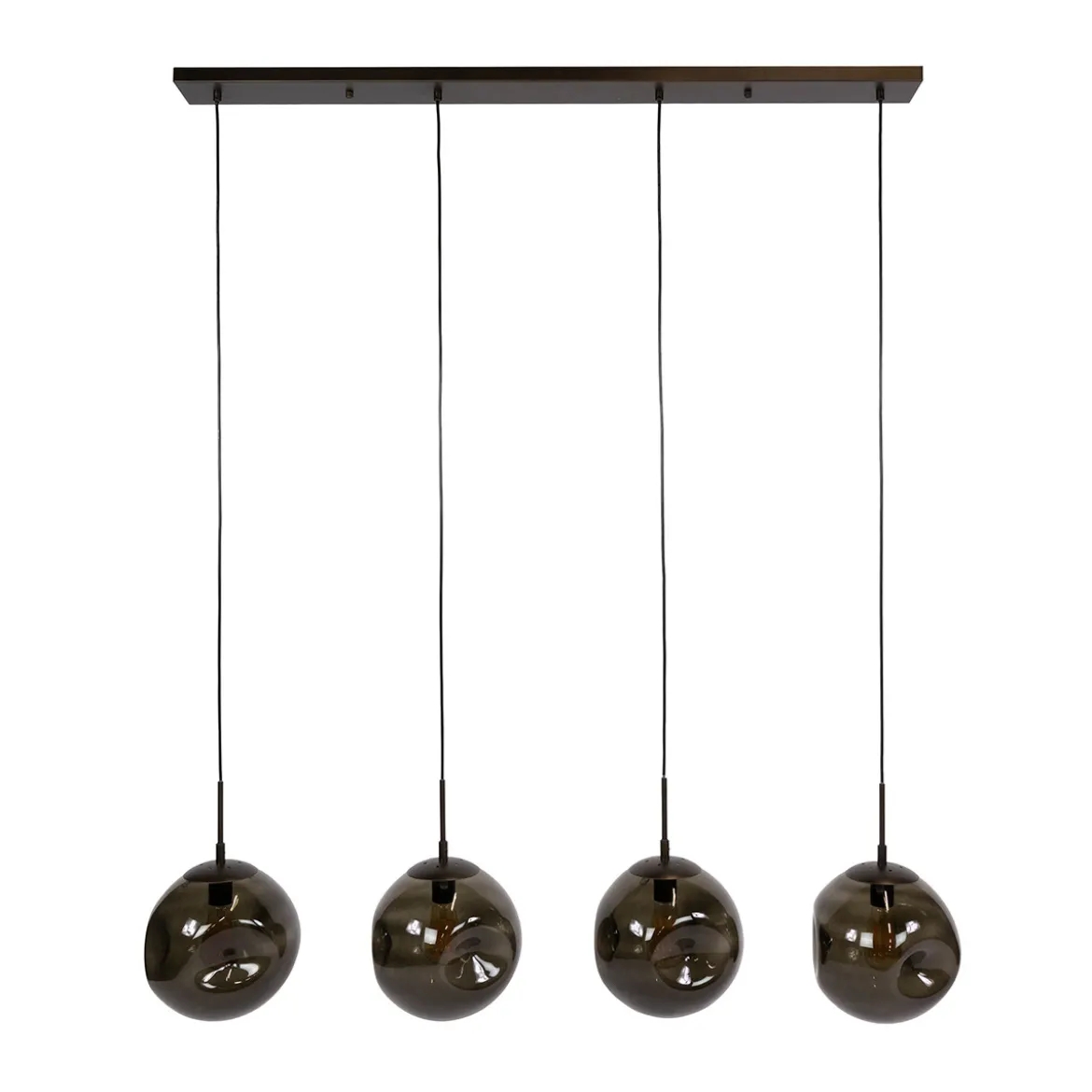 Hanglamp met 4 glazen bollen bruin - Santa Stellar