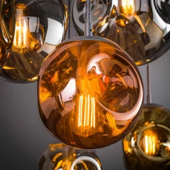 Hanglamp met 7 glazen bollen - Santa Stellar