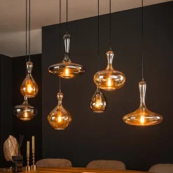 Hanglamp met glazen karaffen - Santa Karaf