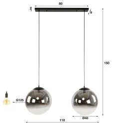 Hanglamp met grote glasbollen - Santa Bubble Shaded XL