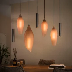 Hanglamp met organische glazen kappen - Santa Cocoon
