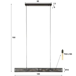 Hanglamp rond metaalgaas zwart - Santa Tube Mesh