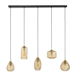 Hanglamp smoked bruin glas - Santa Stripe