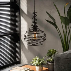 Hanglamp zwart staaldraad - Santa Spinn