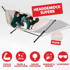 Hangmat olefin stof met standaard - Fatboy Headdemock Superb + Rack