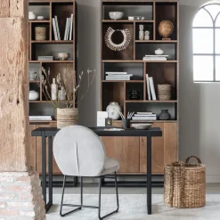 Hoge vakkenkast teakhout - DTP Home Cosmo